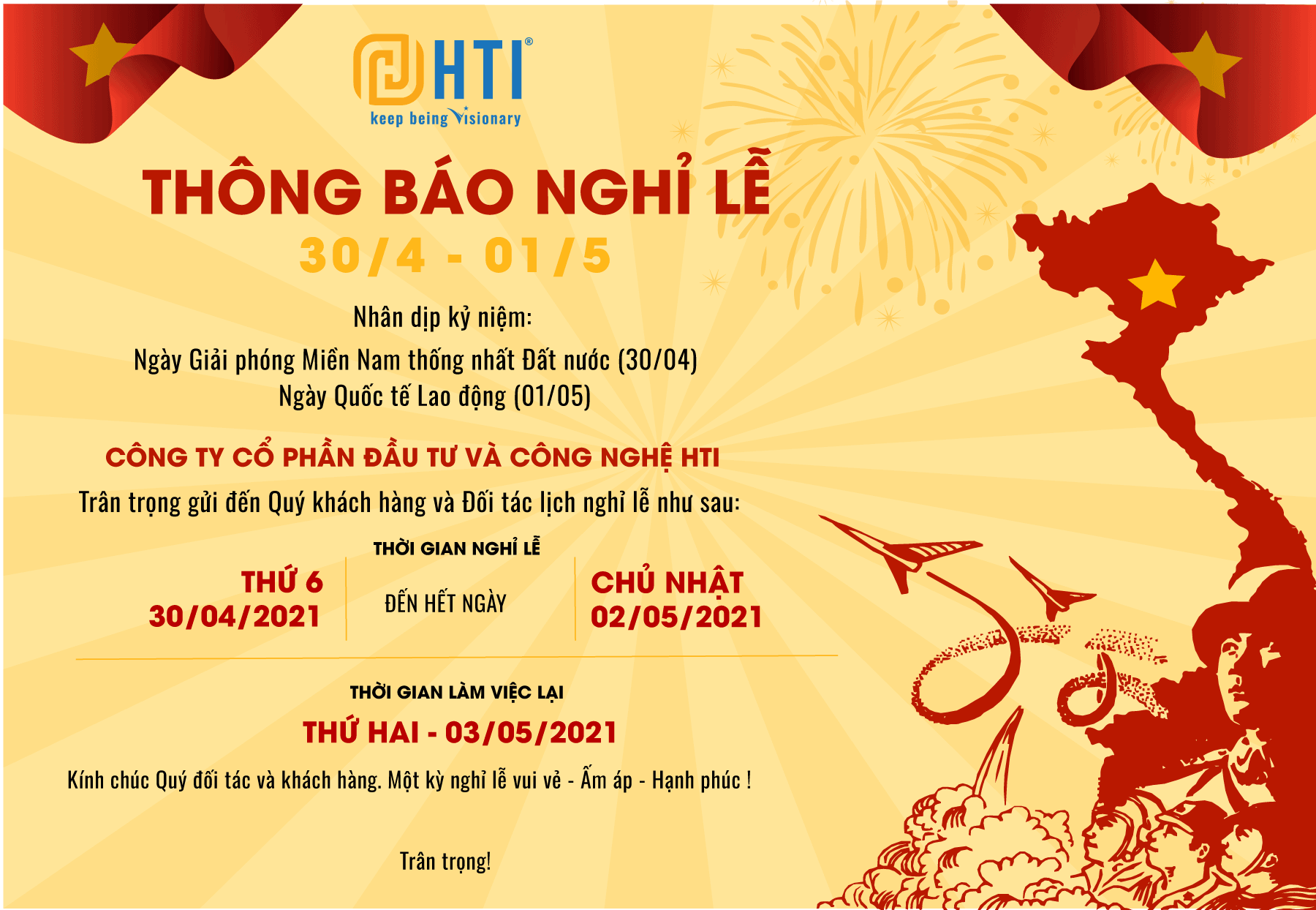 thông báo nghỉ lễ